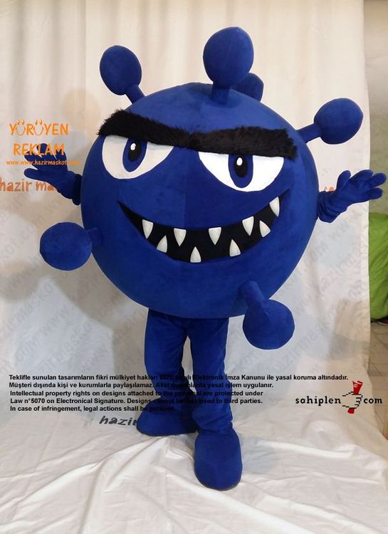 Virüs maskot kostümü / Roche Türkiye maskot kostümü