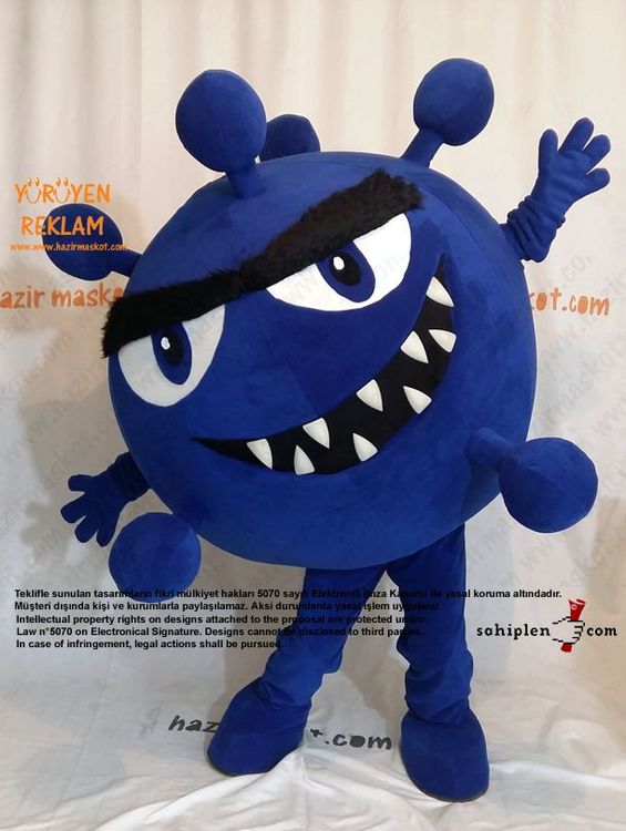 Virüs maskot kostümü / Roche Türkiye maskot kostümü