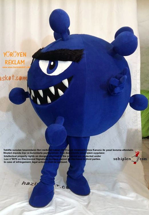 Virüs maskot kostümü / Roche Türkiye maskot kostümü