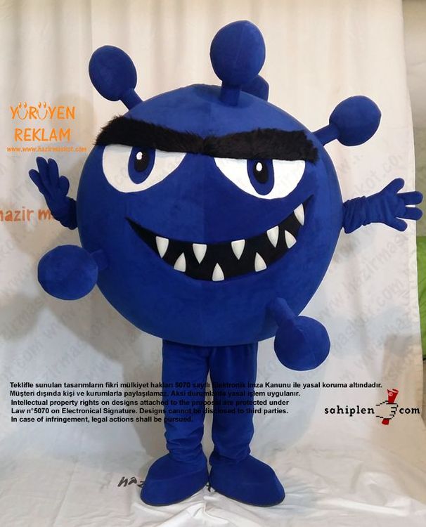 Virüs maskot kostümü / Roche Türkiye maskot kostümü