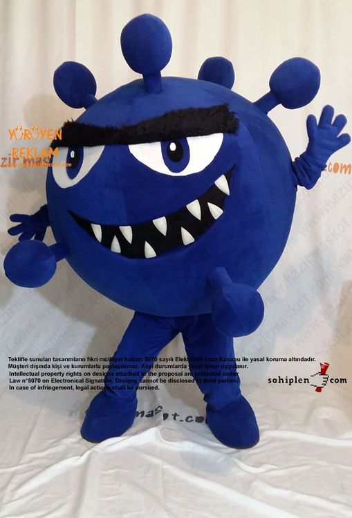 Virüs maskot kostümü / Roche Türkiye maskot kostümü