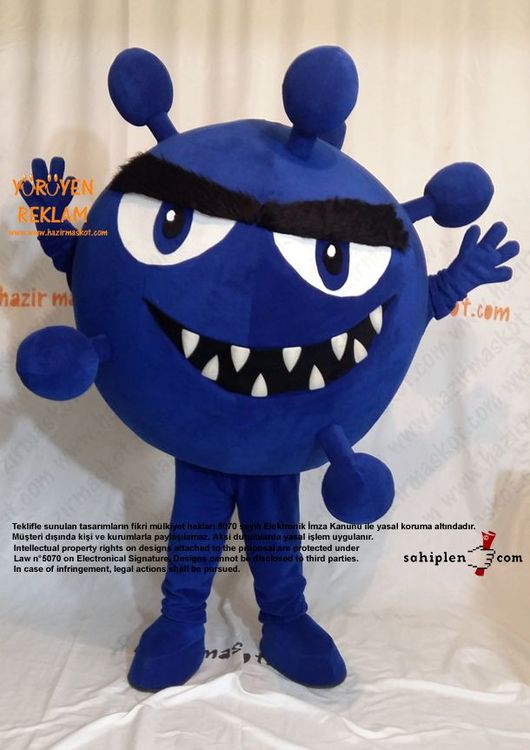 Virüs maskot kostümü / Roche Türkiye maskot kostümü