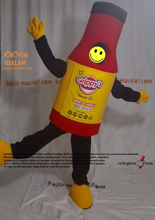 Grippy's Sauce Mascot Costume/ Sos Şişesi Maskot kostümü maskot kostümü