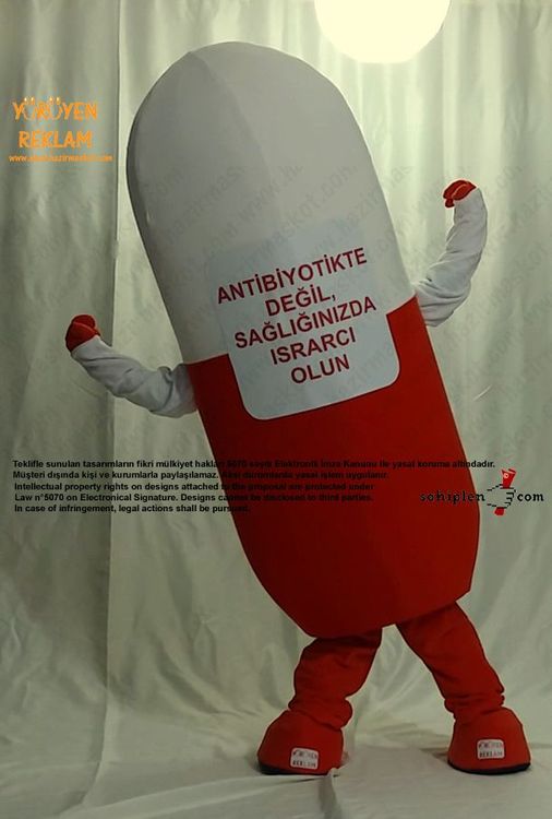 Antibiyotik İlaç Maskot / Yalova Kamu Hastaneleri Birliği maskot kostümü