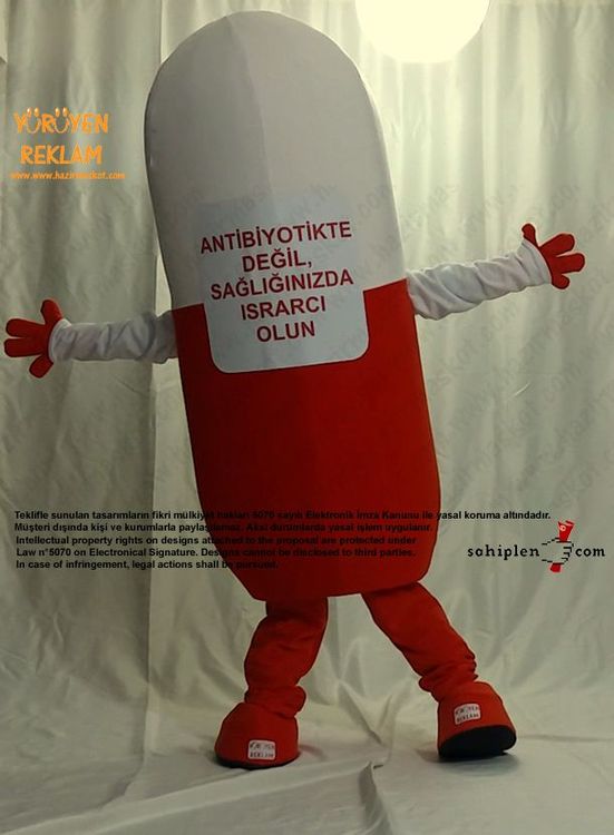 Antibiyotik İlaç Maskot / Yalova Kamu Hastaneleri Birliği maskot kostümü