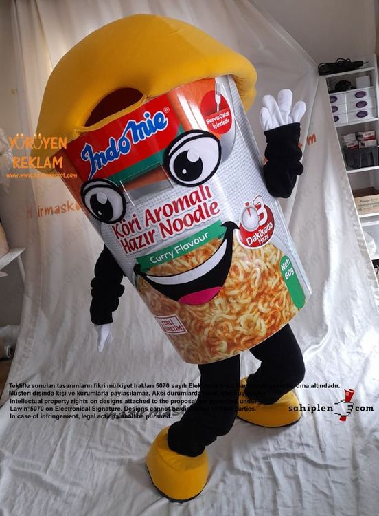 indoMie Noddle Maskot Kostümü maskot kostümü