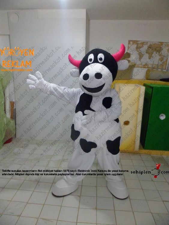 İnek maskot kostümü maskot kostümü