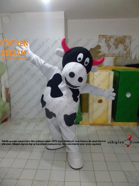 İnek maskot kostümü maskot kostümü