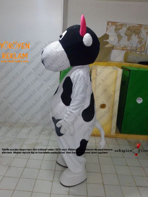İnek maskot kostümü maskot kostümü