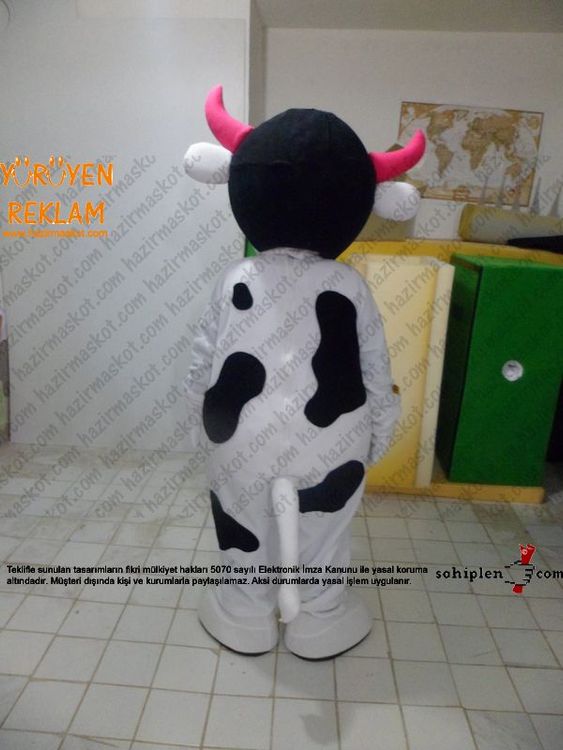 İnek maskot kostümü maskot kostümü