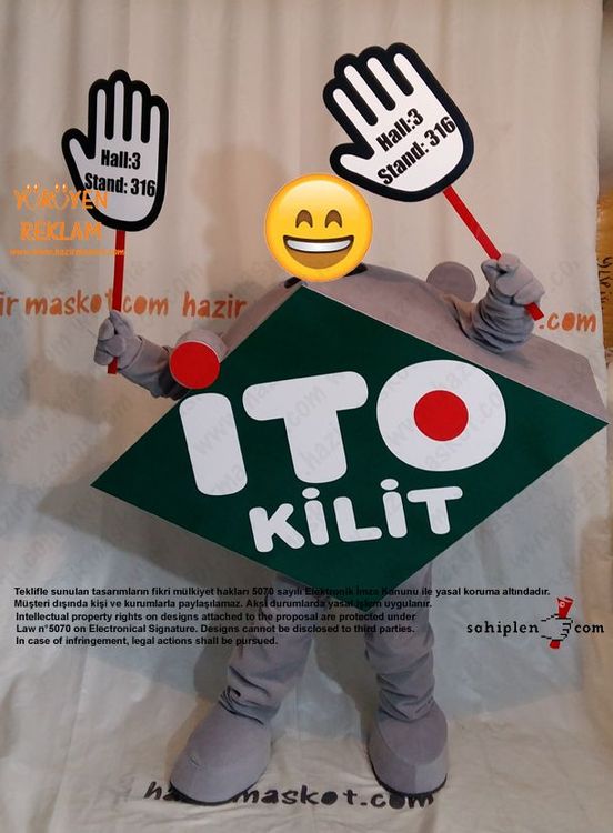 İTO Kilit logo maskot kostümü maskot kostümü
