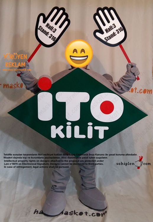 İTO Kilit logo maskot kostümü maskot kostümü