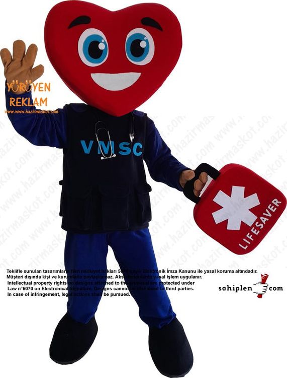 Kalp Kafa Doktor Maskot / Amerika maskot kostümü