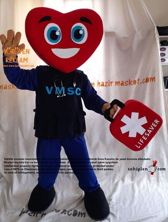 Kalp Kafa Doktor Maskot / Amerika maskot kostümü