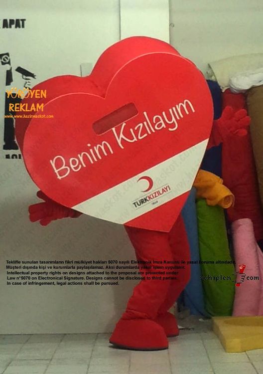 Kalp Maskot Kostümü / Kızılay maskot kostümü