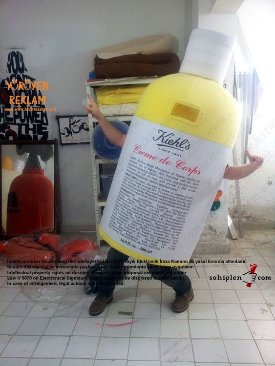 Kiehl's şişe maskot kostümü maskot kostümü