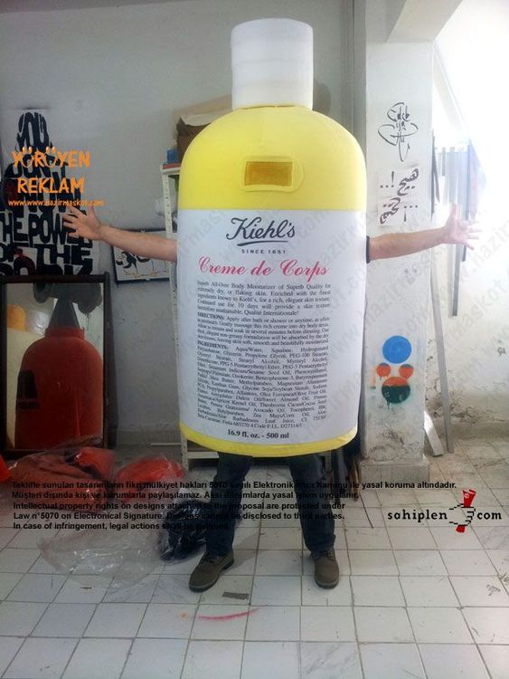 Kiehl's şişe maskot kostümü maskot kostümü