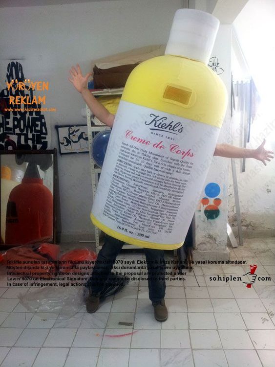 Kiehl's şişe maskot kostümü maskot kostümü