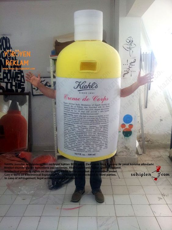 Kiehl's şişe maskot kostümü maskot kostümü