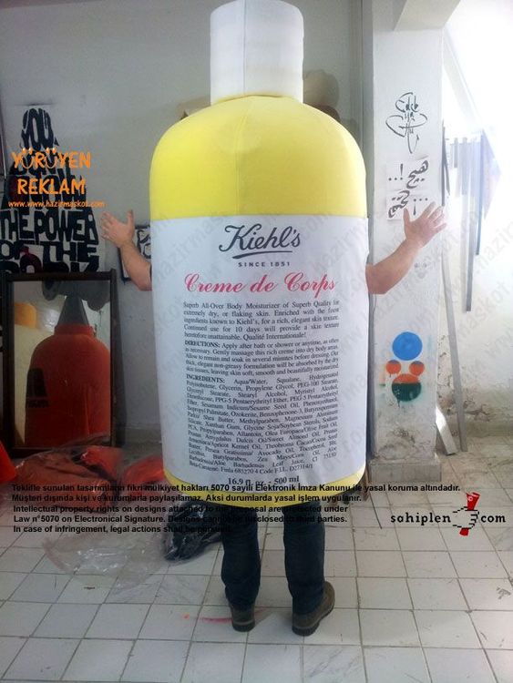 Kiehl's şişe maskot kostümü maskot kostümü