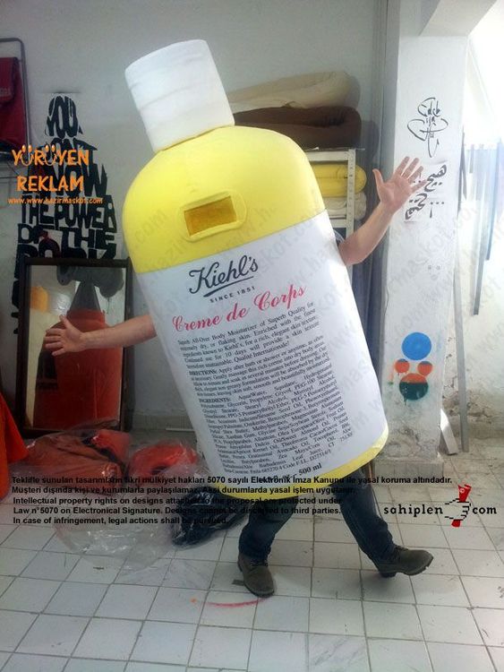 Kiehl's şişe maskot kostümü maskot kostümü