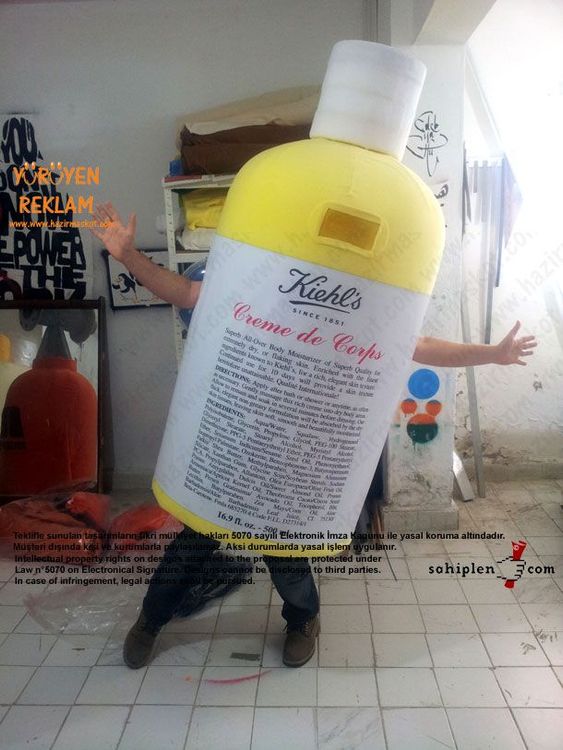 Kiehl's şişe maskot kostümü maskot kostümü