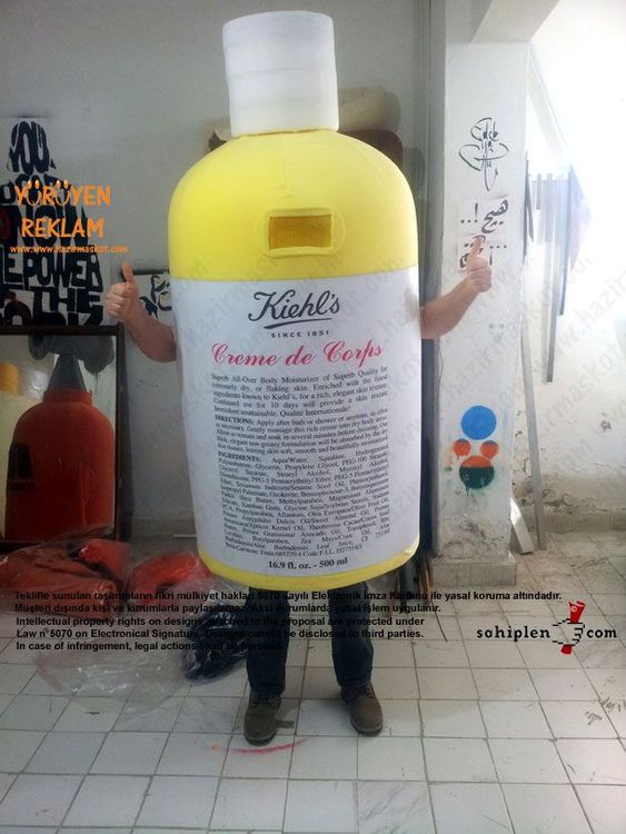 Kiehl's şişe maskot kostümü maskot kostümü