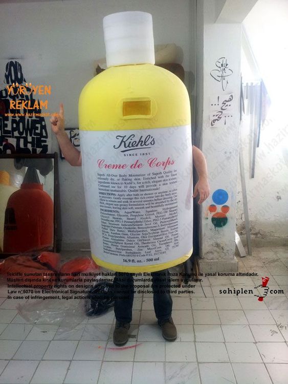 Kiehl's şişe maskot kostümü maskot kostümü