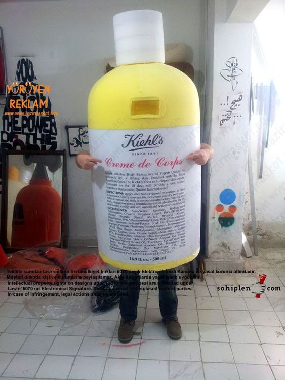 Kiehl's şişe maskot kostümü maskot kostümü