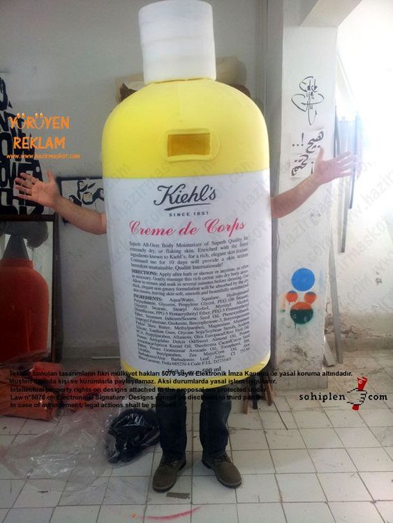 Kiehl's şişe maskot kostümü maskot kostümü