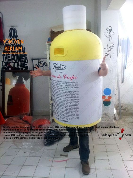 Kiehl's şişe maskot kostümü maskot kostümü