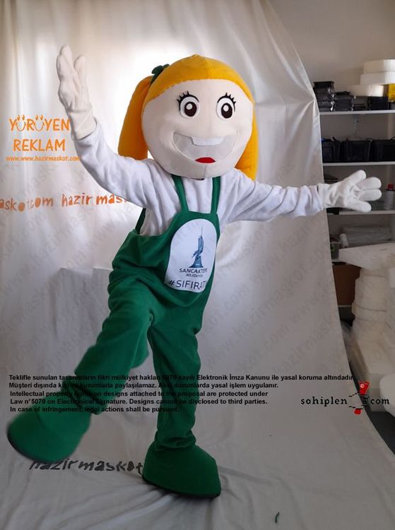 Kız Çocuk Maskot Kostümü / Geri Dönüşüm Sancaktepe Belediyesi maskot kostümü
