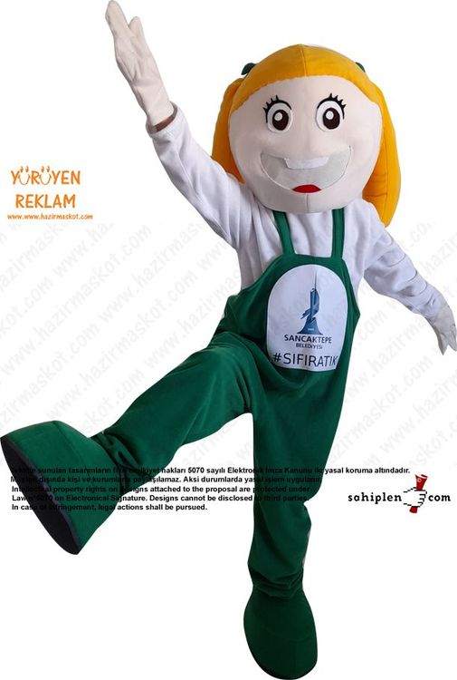 Kız Çocuk Maskot Kostümü / Geri Dönüşüm Sancaktepe Belediyesi maskot kostümü