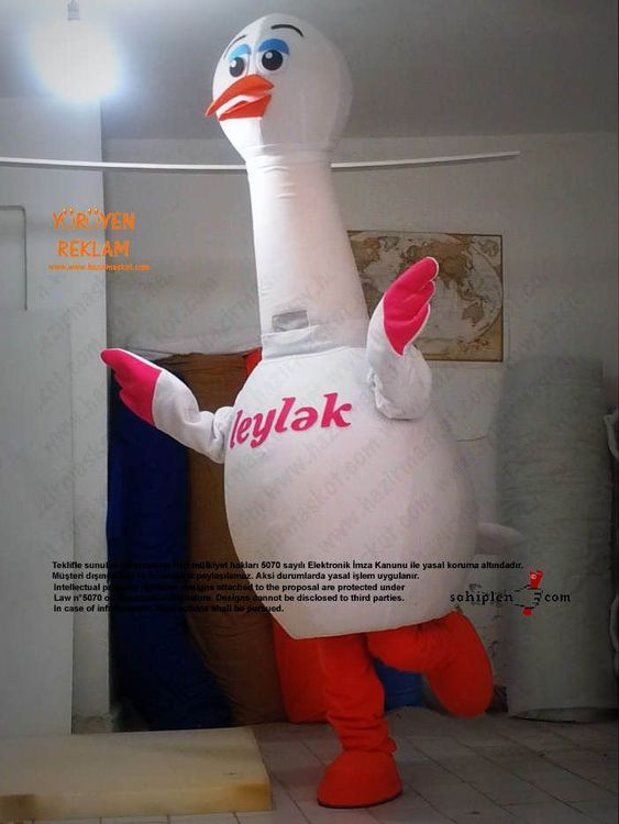 Leylek Maskot Kostümü / Azerbaycan maskot kostümü