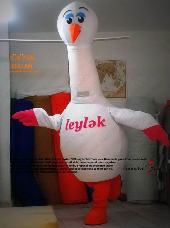 Leylek Maskot Kostümü / Azerbaycan maskot kostümü