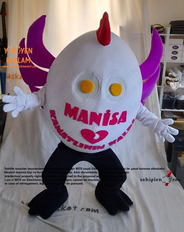 Yumurta Maskot Kostümü / Manisa İl Tarım maskot kostümü