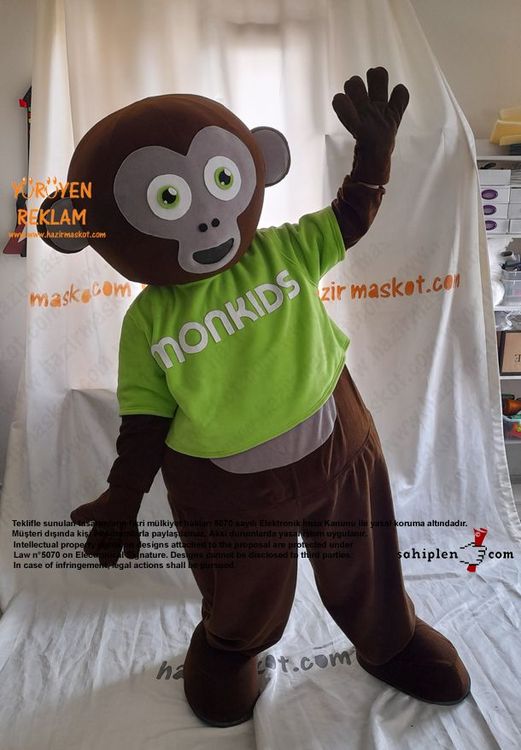 Monkinds Maymun Maskot Kostümü İsveç/ Monkinds Monkey Mascot Costume - Sweden maskot kostümü