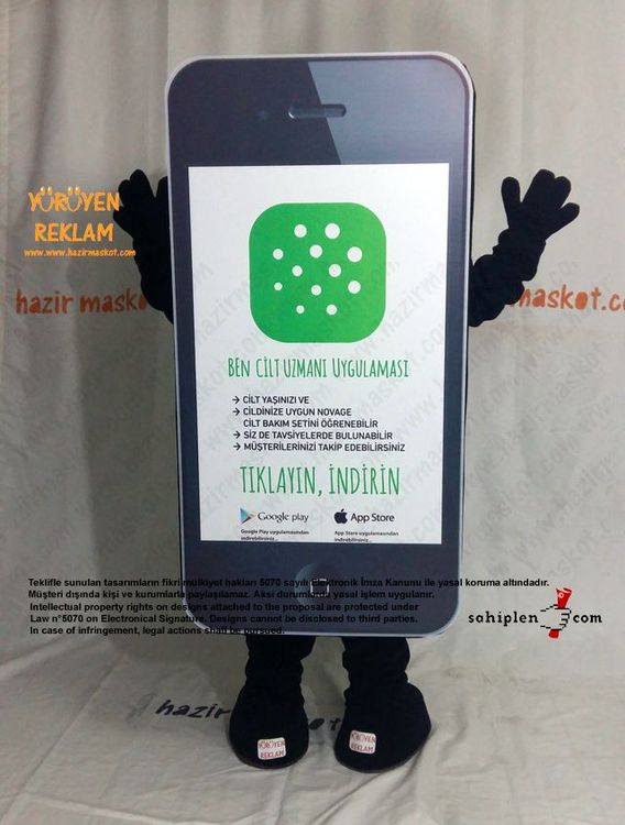 iPhone Maskot Kostümü / App Maskot / Oriflame maskot kostümü