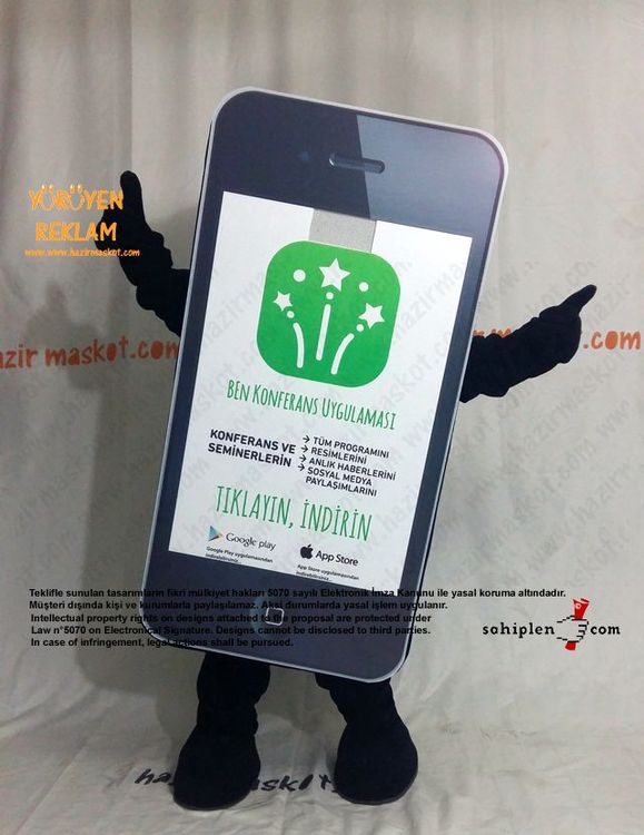 iPhone Maskot Kostümü / App Maskot / Oriflame maskot kostümü