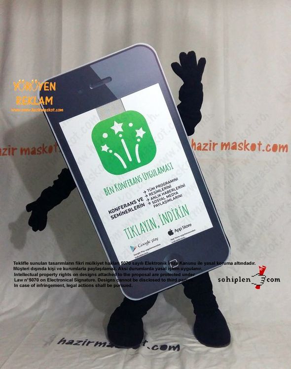 iPhone Maskot Kostümü / App Maskot / Oriflame maskot kostümü