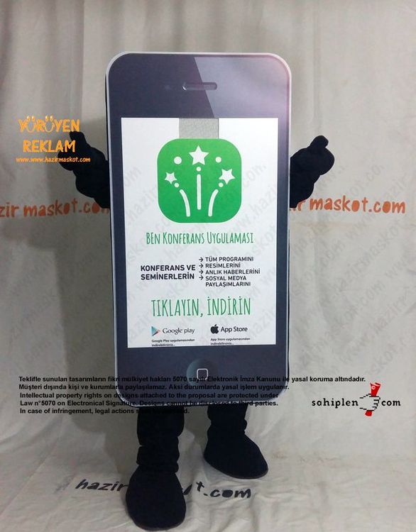 iPhone Maskot Kostümü / App Maskot / Oriflame maskot kostümü