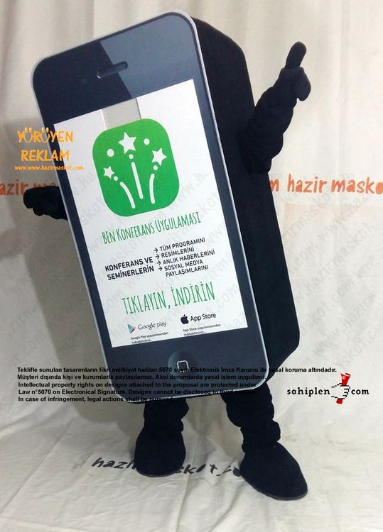 iPhone Maskot Kostümü / App Maskot / Oriflame maskot kostümü