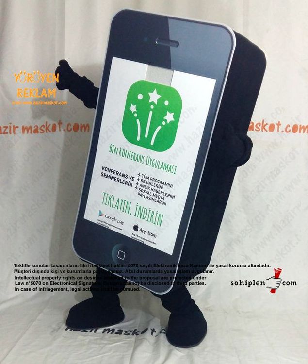 iPhone Maskot Kostümü / App Maskot / Oriflame maskot kostümü