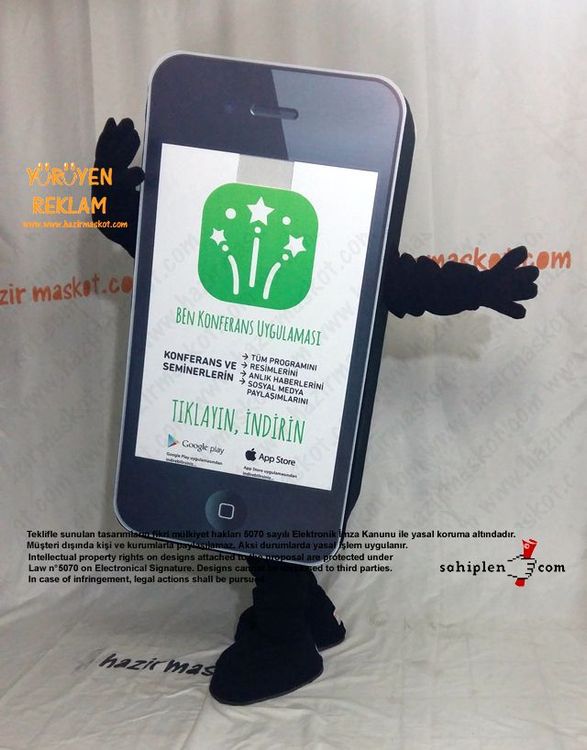 iPhone Maskot Kostümü / App Maskot / Oriflame maskot kostümü