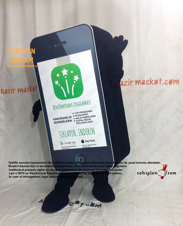 iPhone Maskot Kostümü / App Maskot / Oriflame maskot kostümü