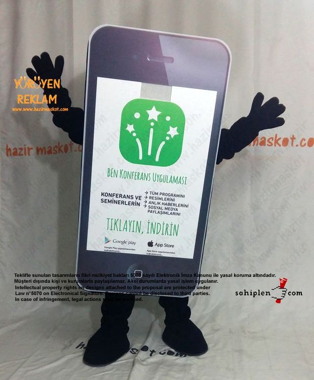 iPhone Maskot Kostümü / App Maskot / Oriflame maskot kostümü