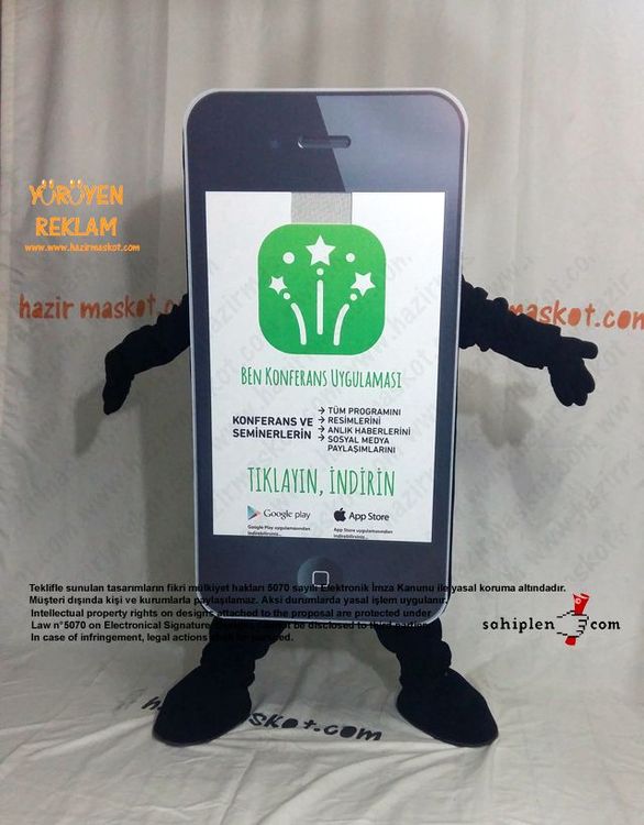 iPhone Maskot Kostümü / App Maskot / Oriflame maskot kostümü