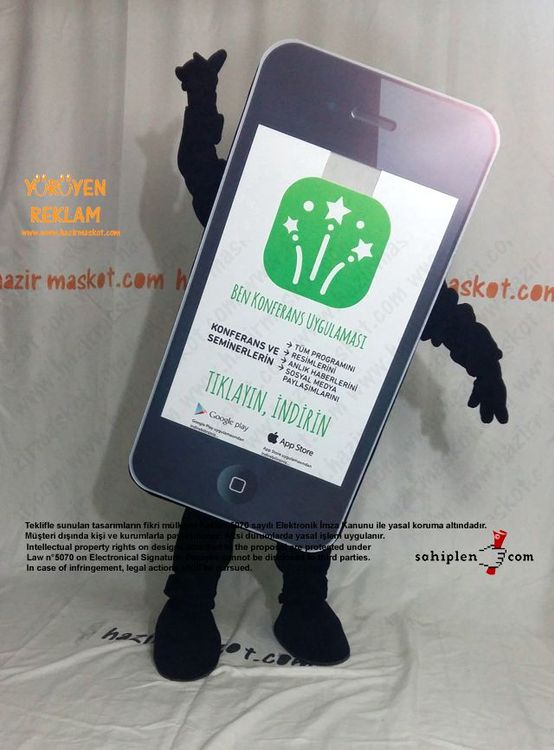 iPhone Maskot Kostümü / App Maskot / Oriflame maskot kostümü