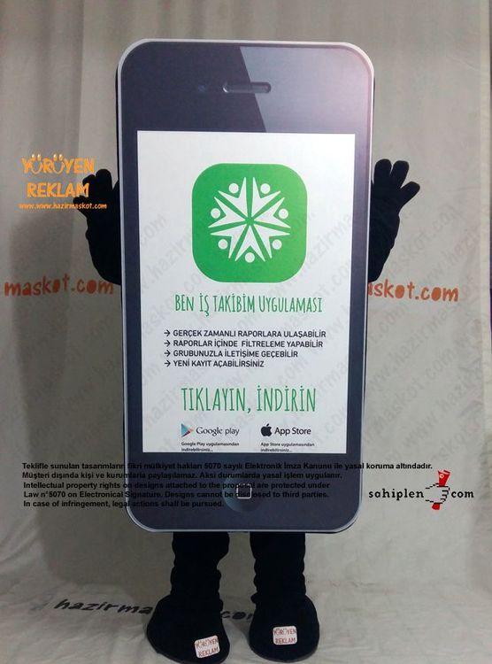 iPhone Maskot Kostümü / App Maskot / Oriflame maskot kostümü