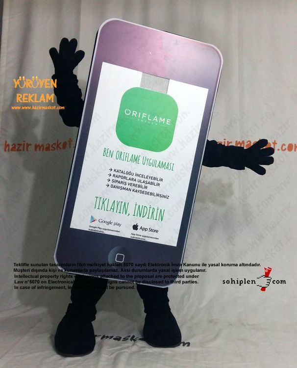 iPhone Maskot Kostümü / App Maskot / Oriflame maskot kostümü